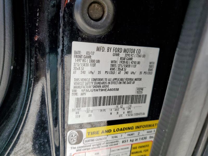 1FMJU1HT9HEA60558 - 2017 FORD EXPEDITION XLT BLACK photo 13