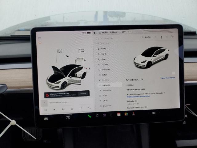 5YJ3E1EA8NF124211 - 2022 TESLA MODEL 3 白色 照片 9