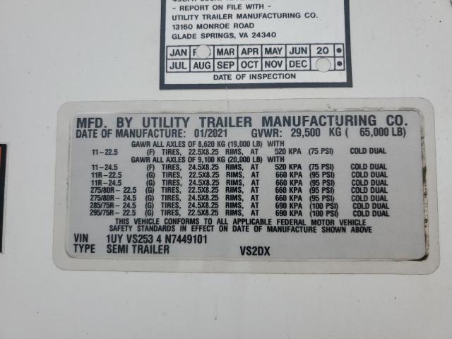 1UYVS2534N7449101 - 2022 UTILITY TL WHITE photo 10