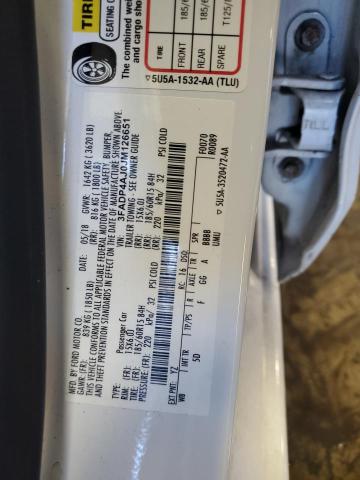 3FADP4AJ0JM126651 - 2018 FORD FIESTA S WHITE photo 12