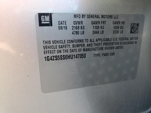 1G4ZS5SS6HU147050 - 2017 BUICK LACROSSE PREMIUM SILVER photo 12