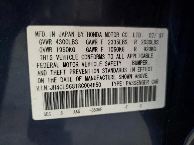 JH4CL96818C004850 - 2008 ACURA TSX BLUE photo 12