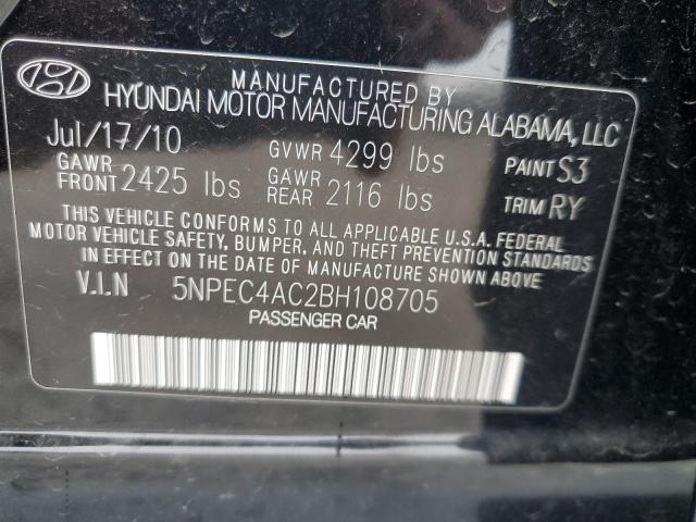 5NPEC4AC2BH108705 - 2011 HYUNDAI SONATA SE 黑色 照片 12