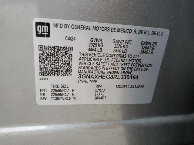 3GNAXHEG8RL330464 - 2024 CHEVROLET EQUINOX LS GRAY photo 13