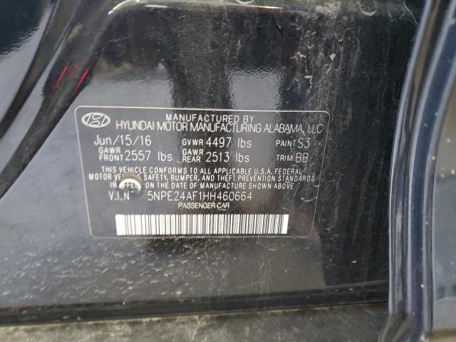 5NPE24AF1HH460664 - 2017 HYUNDAI SONATA SE BLACK photo 12