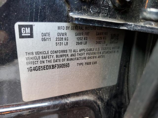 1G4GE5EDXBF390593 - 2011 BUICK LACROSSE CXS BLACK photo 13