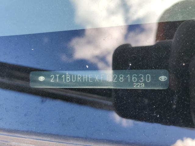 2T1BURHEXFC281630 - 2015 TOYOTA COROLLA L Қара фото 12