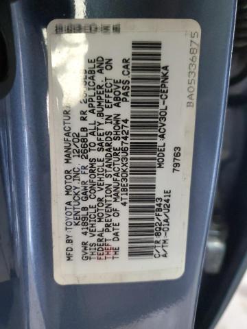 4T1BE30KX3U674274 - 2003 TOYOTA CAMRY LE Көк фото 12