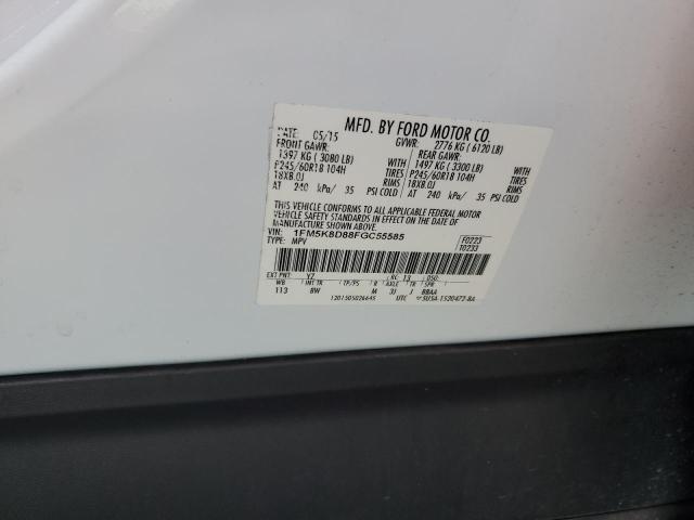 1FM5K8D88FGC55585 - 2015 FORD EXPLORER XLT Ağ foto 12