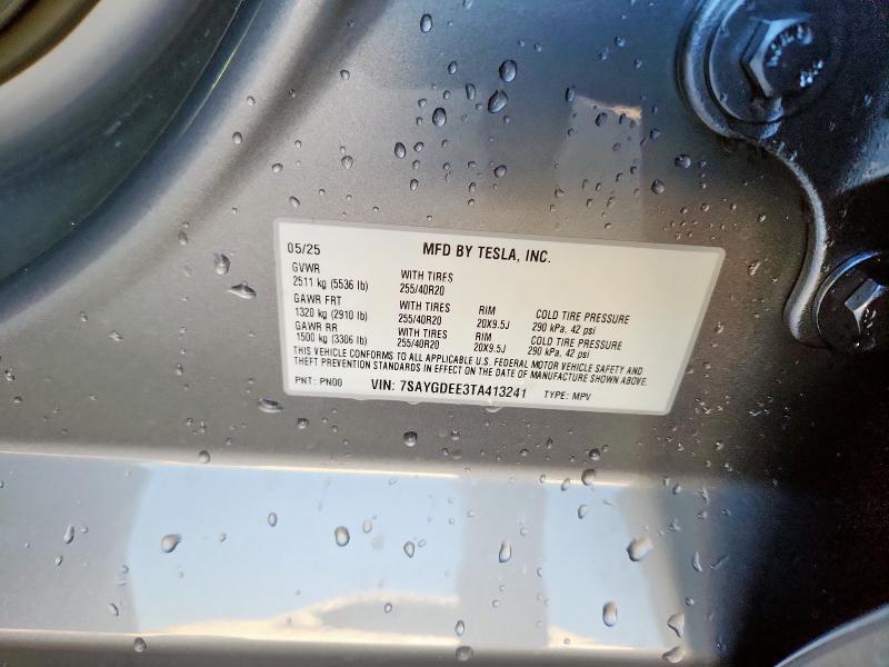 7SAYGDEE3TA413241 - 2026 TESLA MODEL Y GRAY photo 14