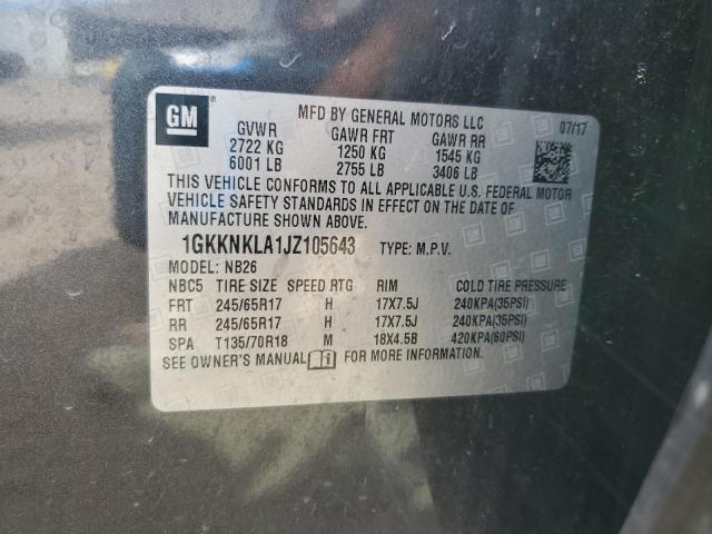 1GKKNKLA1JZ105643 - 2018 GMC ACADIA SLE 黑色 照片 13