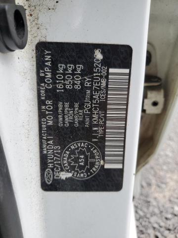 KMHCT5AE7EU152056 - 2014 HYUNDAI ACCENT GLS WHITE photo 13