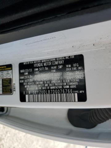 5XYZUDLB7DG076766 - 2013 HYUNDAI SANTA FE S WHITE photo 14