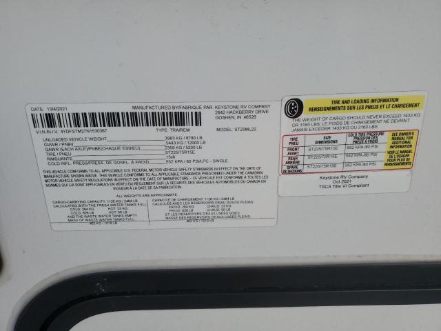 4YDFSTM27N1530367 - 2022 KEYSTONE SPRINTER BLACK photo 10