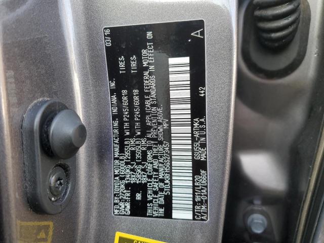 5TDJKRFH5GS273457 - 2016 TOYOTA HIGHLANDER XLE 灰色 照片 13