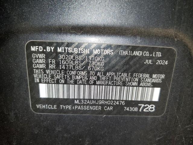 ML32AUHJ9RH022476 - 2024 MITSUBISHI MIRAGE ES 灰色 照片 13