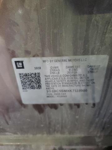 1G1BC5SMXK7118900 - 2019 CHEVROLET CRUZE LS TAN photo 12