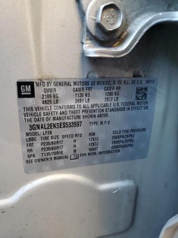 3GNAL2EK5ES533597 - 2014 CHEVROLET CAPTIVA LS 银色 照片 13