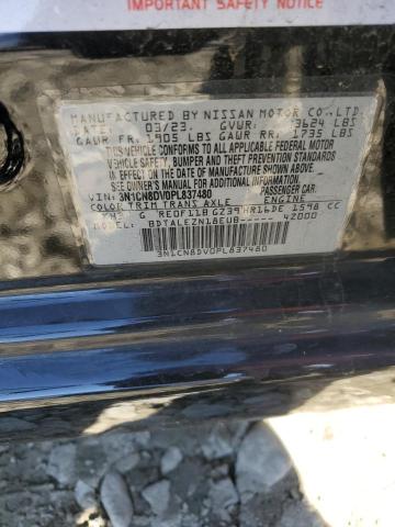 3N1CN8DV0PL837480 - 2023 NISSAN VERSA S შავი ფოტო 12