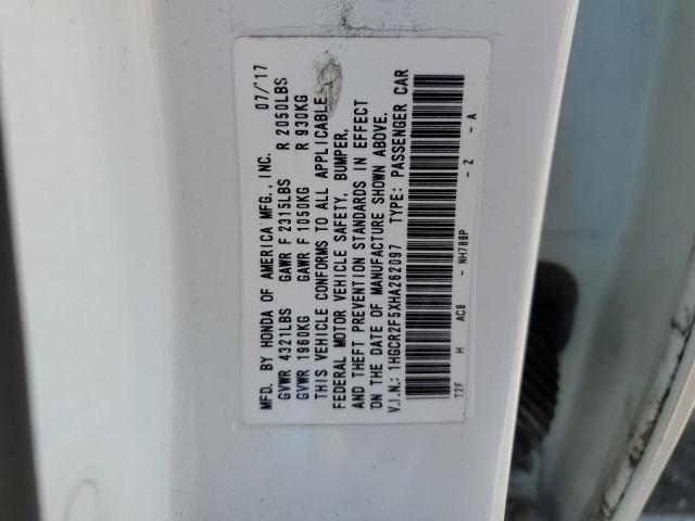 1HGCR2F5XHA262097 - 2017 HONDA ACCORD SPORT თეთრი ფოტო 12