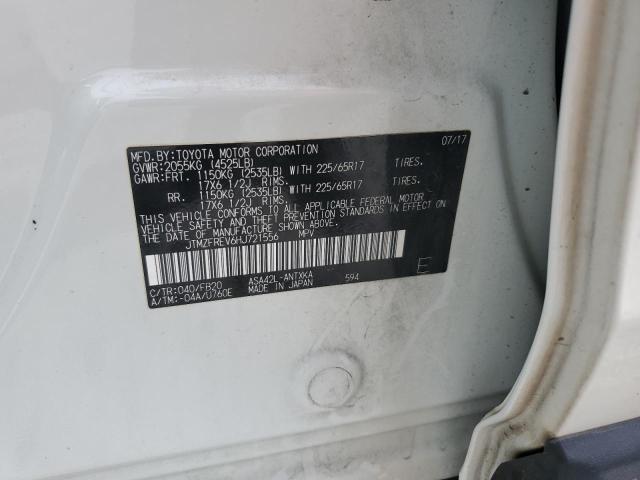 JTMZFREV6HJ721556 - 2017 TOYOTA RAV4 LE WHITE photo 13