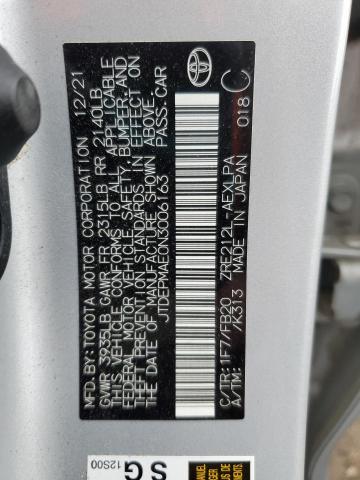 JTDEPMAE0N3006163 - 2022 TOYOTA COROLLA LE SILVER photo 12