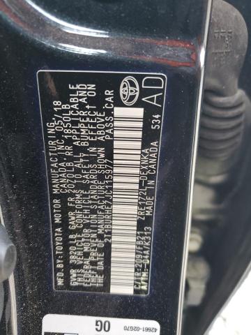 2T1BURHE7JC115977 - 2018 TOYOTA COROLLA L 黑色 照片 12