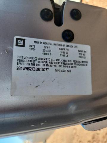 2G1WH52K659205777 - 2005 CHEVROLET IMPALA LS SILVER photo 12