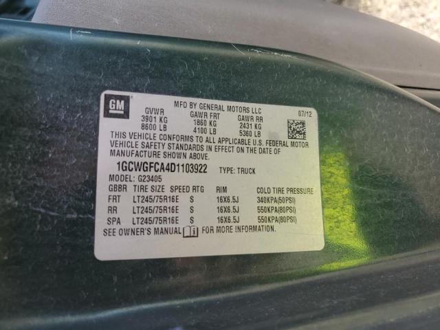 1GCWGFCA4D1103922 - 2013 CHEVROLET EXPRESS G2 GREEN photo 13