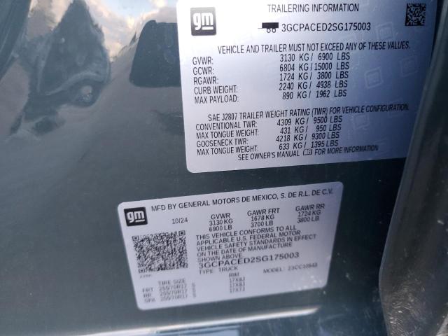 3GCPACED2SG175003 - 2025 CHEVROLET SILVERADO C1500 LT ნაცრისფერი ფოტო 12