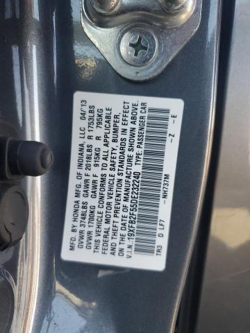 19XFB2F55DE232240 - 2013 HONDA CIVIC LX GRAY photo 12