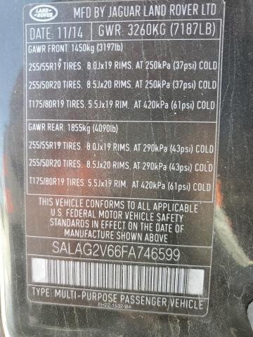 SALAG2V66FA746599 - 2015 LAND ROVER LR4 HSE BLACK photo 13