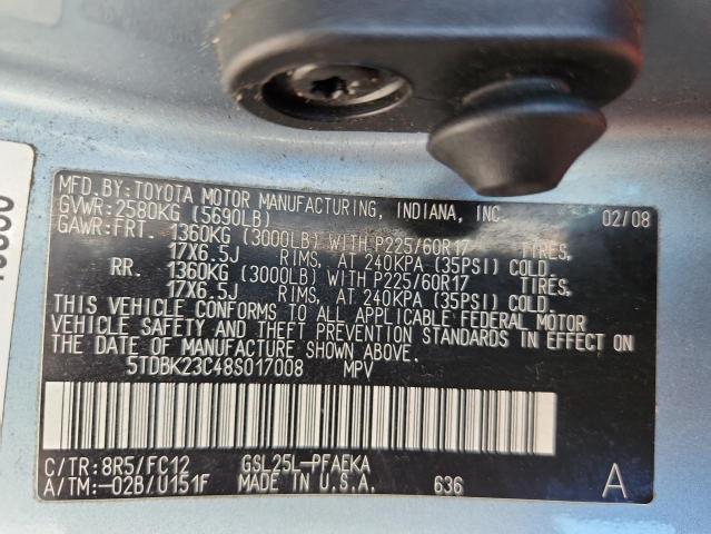 5TDBK23C48S017008 - 2008 TOYOTA SIENNA LE 蓝色 照片 13