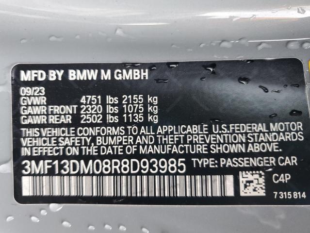 3MF13DM08R8D93985 - 2024 BMW M2 GRAY photo 12