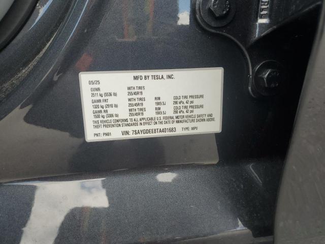 7SAYGDEE8TA401683 - 2026 TESLA MODEL Y GRAY photo 14