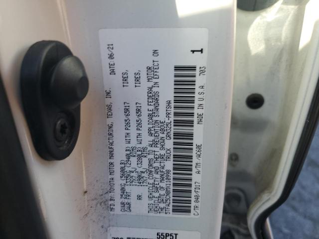 5TFAZ5CN8MX110998 - 2021 TOYOTA TACOMA DOUBLE CAB თეთრი ფოტო 12