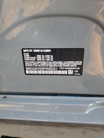 WBS43AY05PFN33321 - 2023 BMW M3 COMPETITION GRAY photo 13