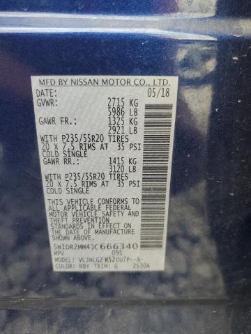 5N1DR2MM4JC666340 - 2018 NISSAN PATHFINDER S Blau Foto 13