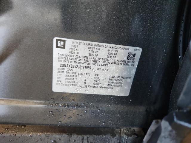 2GNAXSEV2J6191985 - 2018 CHEVROLET EQUINOX LT 石墨色 照片 13