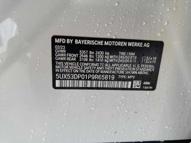 5UX53DP01P9R65819 - 2023 BMW X3 XDRIVE30I WHITE photo 12