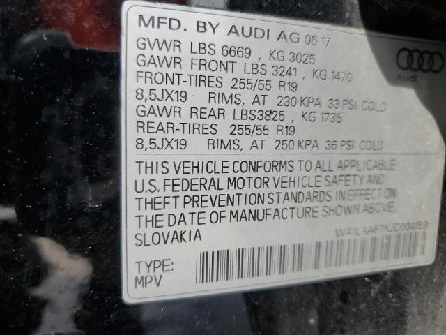 WA1LAAF7XJD004159 - 2018 AUDI Q7 PREMIUM PLUS BLACK photo 12