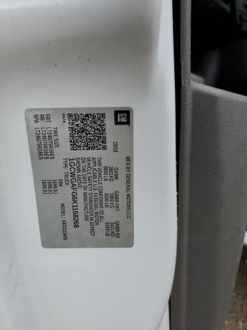 1GCWGAFG6K1168268 - 2019 CHEVROLET EXPRESS G2 白色 照片 12