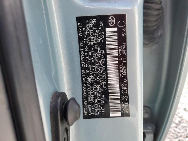 JTDKN3DU7D1707444 - 2013 TOYOTA PRIUS 蓝色 照片 12