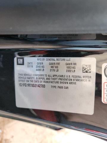 1G1FG1R70G0142783 - 2016 CHEVROLET CAMARO SS BLACK photo 12