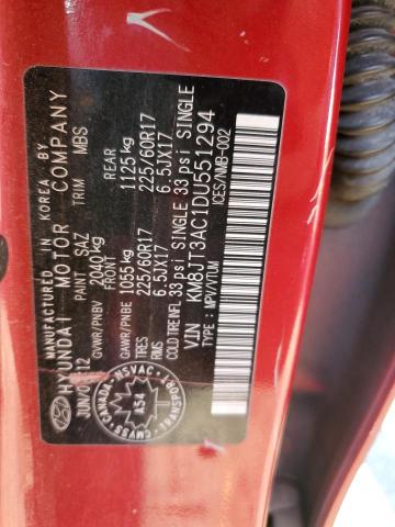 KM8JT3AC1DU551294 - 2013 HYUNDAI TUCSON GL BURGUNDY photo 12