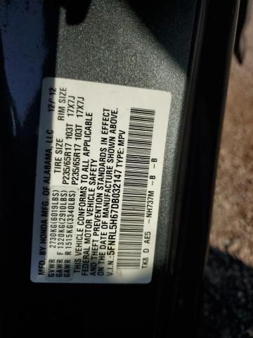 5FNRL5H67DB032147 - 2013 HONDA ODYSSEY EXL ნაცრისფერი ფოტო 13