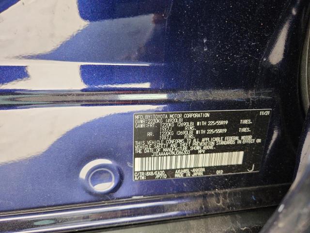 JTEAAAAH7MJ086303 - 2021 TOYOTA VENZA LE BLUE photo 13