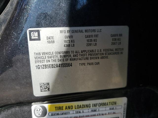 1G1ZB5EB2A4155564 - 2010 CHEVROLET MALIBU LS BLACK photo 12