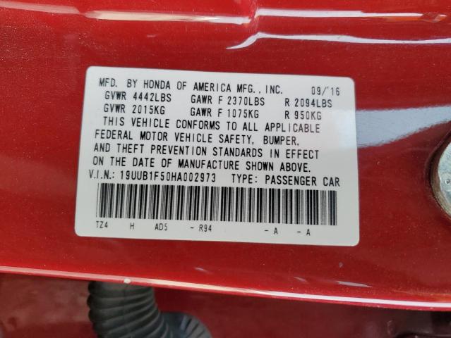 19UUB1F50HA002973 - 2017 ACURA TLX TECH RED photo 13