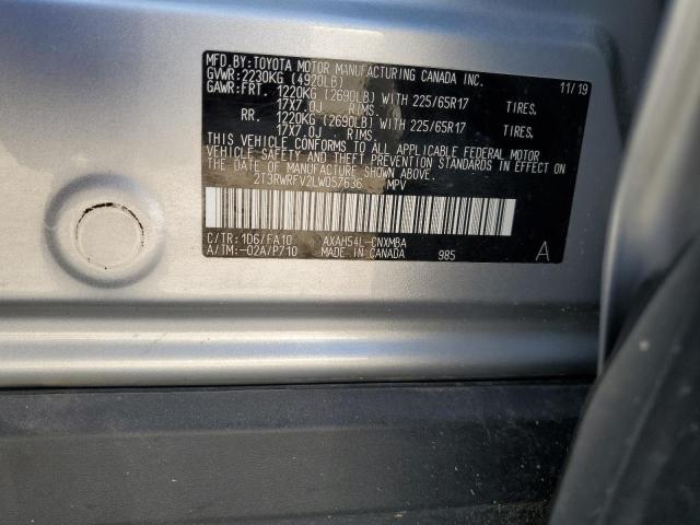 2T3RWRFV2LW057636 - 2020 TOYOTA RAV4 XLE SILVER photo 24